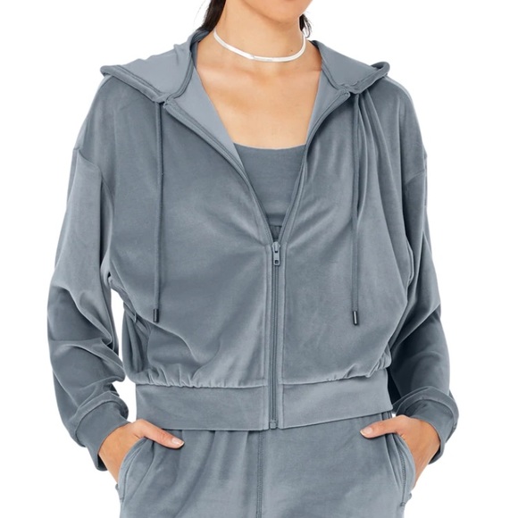 ALO Yoga Jackets & Blazers - ALO Yoga Velour Glimmer Full Zip Hoodie NWT